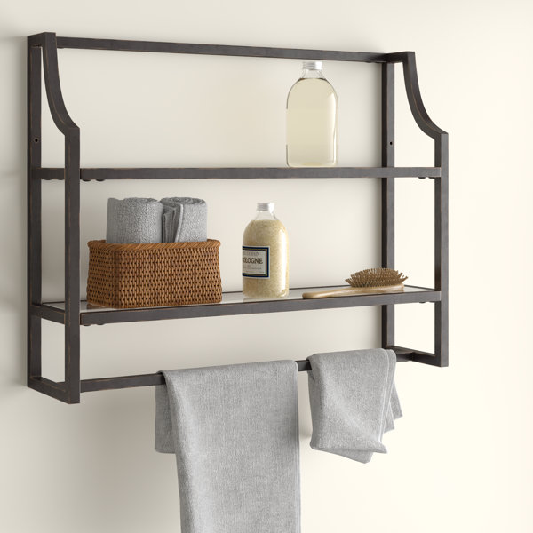 Wayfair bathroom shelf discount with towel bar